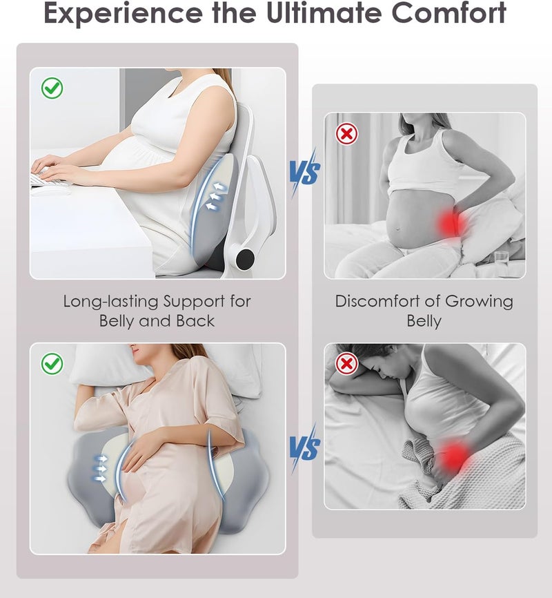 DONAMA Memory Foam Pregnancy Pillows for Sleeping, Side Sleeper Maternity Pillow Support for Back Belly HIPS, Adjustable Wedge Pillow for Pregnant Women, Side Sleeping Pregnant Pillows with Pillowcase - Image 3
